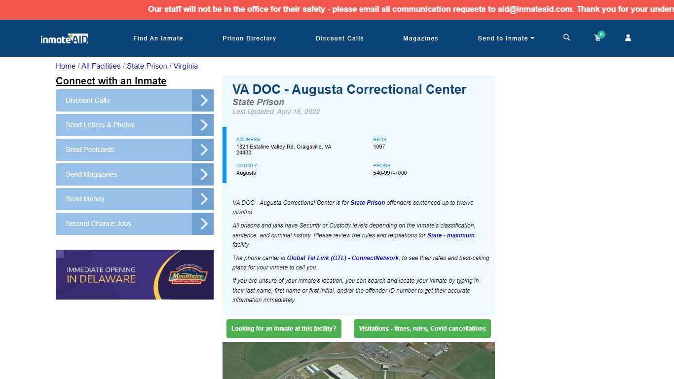 VA DOC - Augusta Correctional Center - InmateAid