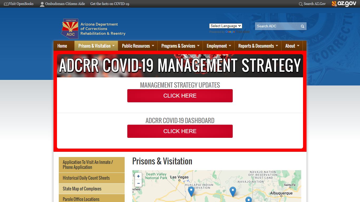 Prisons & Visitation | Arizona Department of Corrections ...