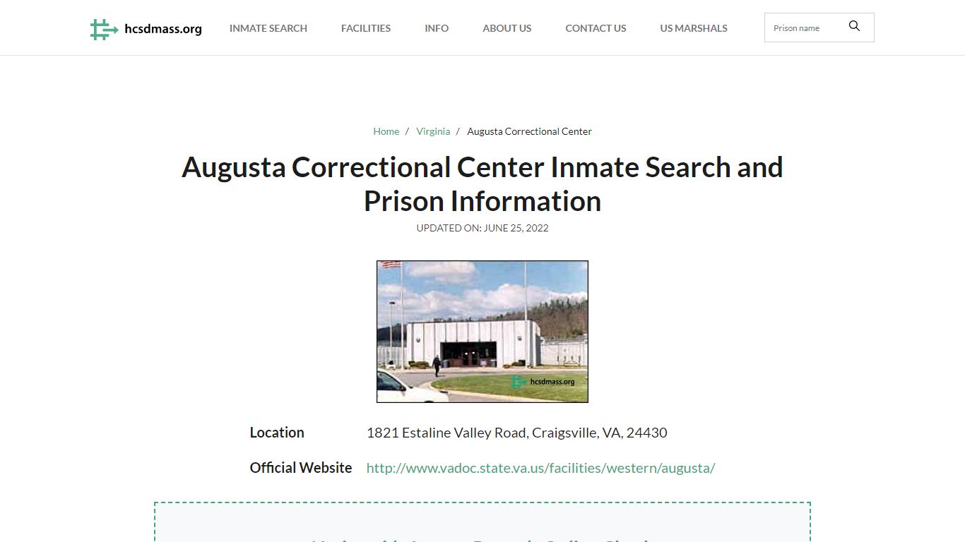 Augusta Correctional Center Inmate Search, Visitation, Phone no ...